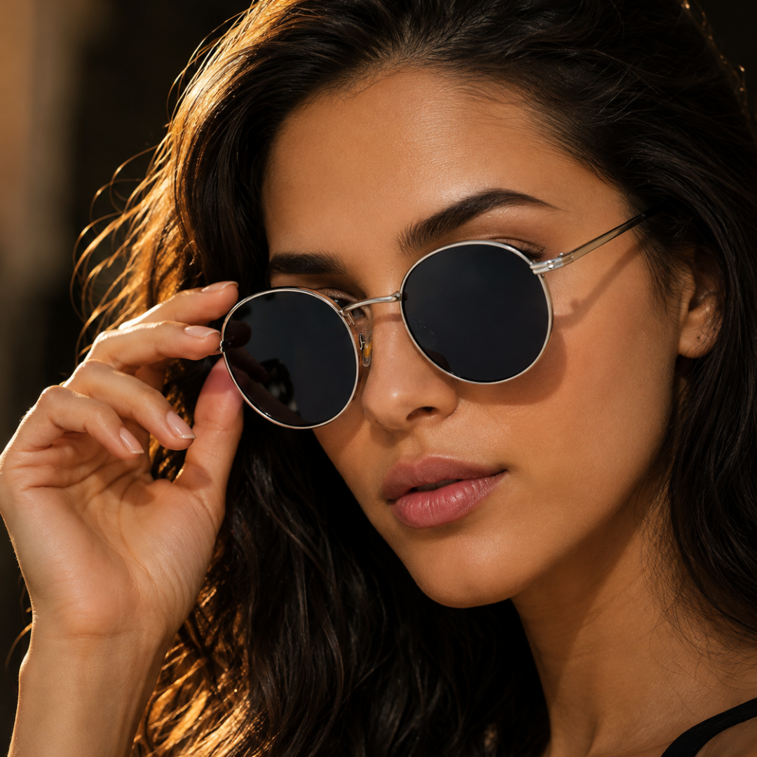 First Lens Ensaimada Sunglass UV400 Black Silver  S490