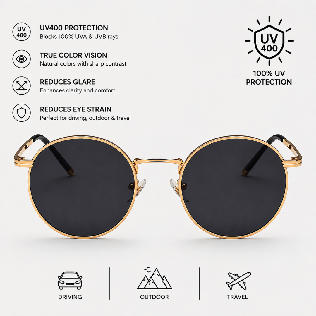 First Lens Ensaimada  Sunglass UV400  Black Gold  S491