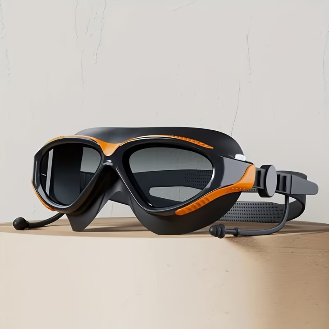 First Lens Adult Swimming Goggles with UV Protection & AntiFog Orange