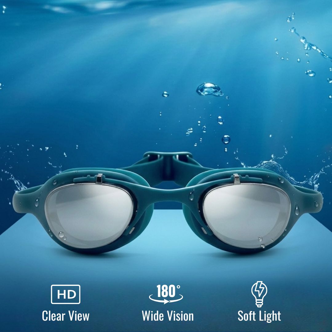 First Lens Adults Swimming Goggles with UV Protection & AntiFog  SW018-Blue