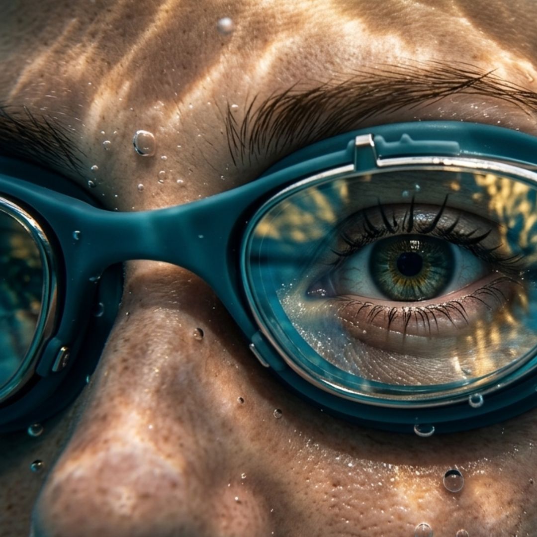 First Lens Adults Swimming Goggles with UV Protection & AntiFog  SW018-Blue