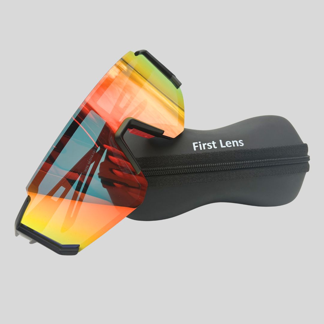 First Lens Customized Power Cycling/Running/Sports Sunglasses Uv400 + Polarized - S039 Orange Yellow