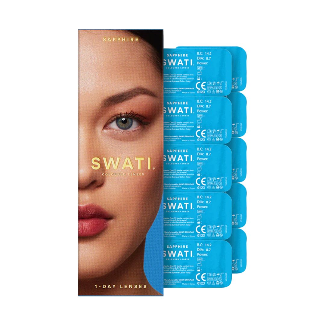 Swati Sapphire dark blue daily contact lenses 10 pack