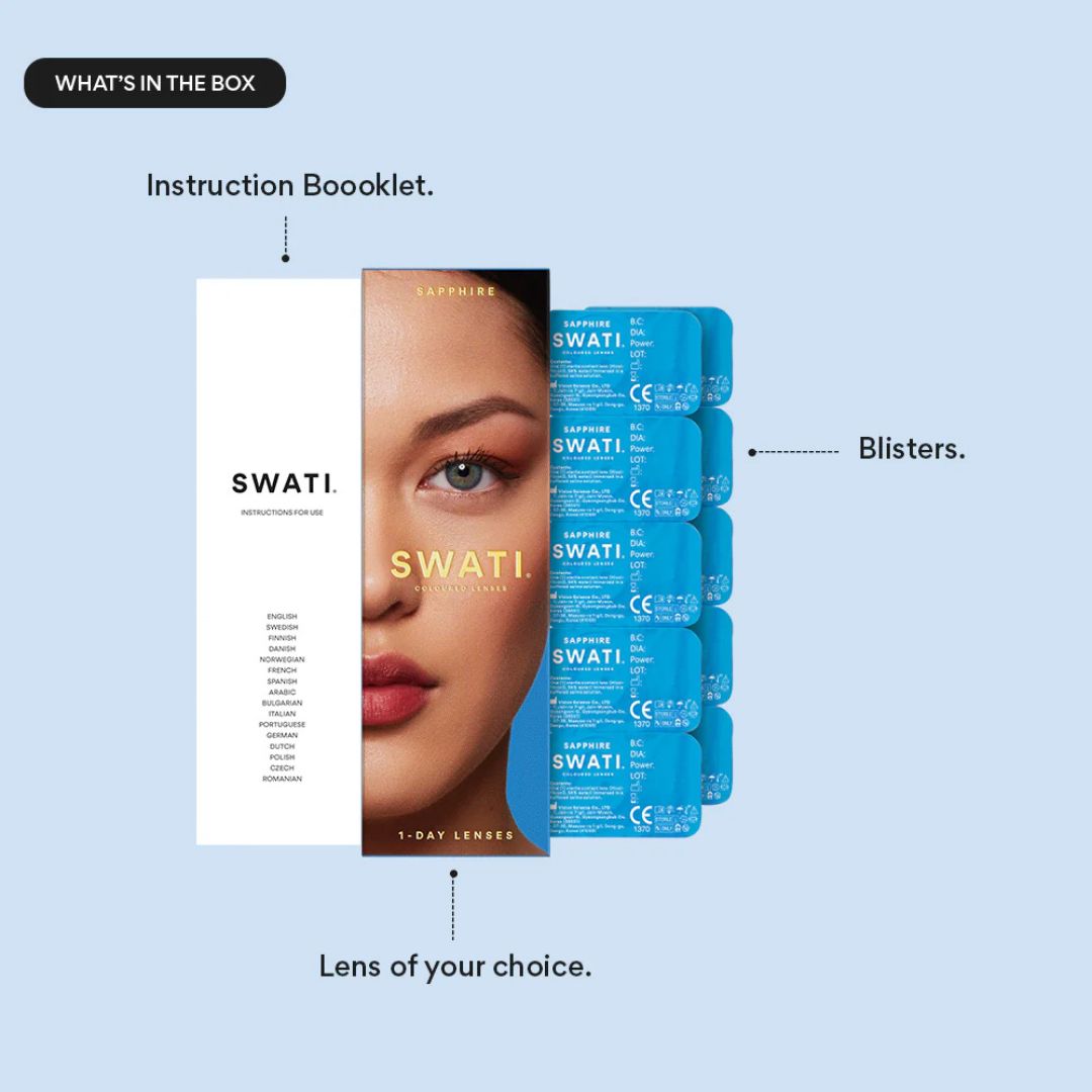 Swati Sapphire natural blue contact lenses daily wear