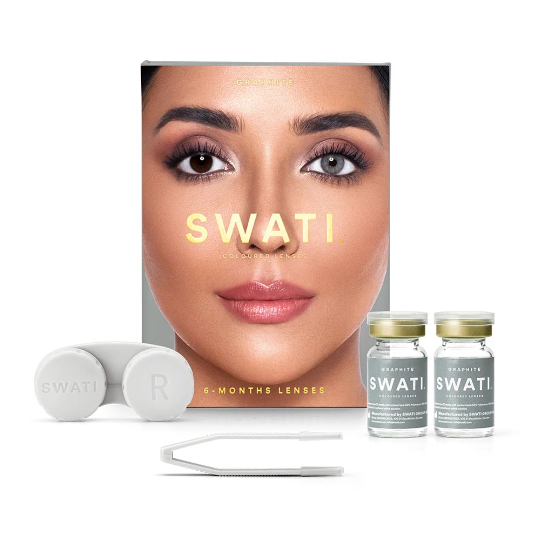 Swati Color Contact Lens - Graphite Dark Grey
