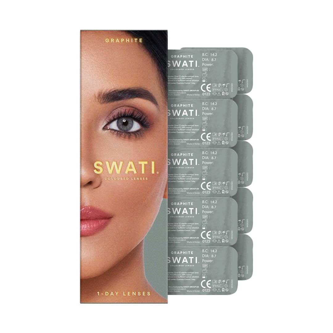 Swati Graphite dark grey daily contact lenses 10 pack