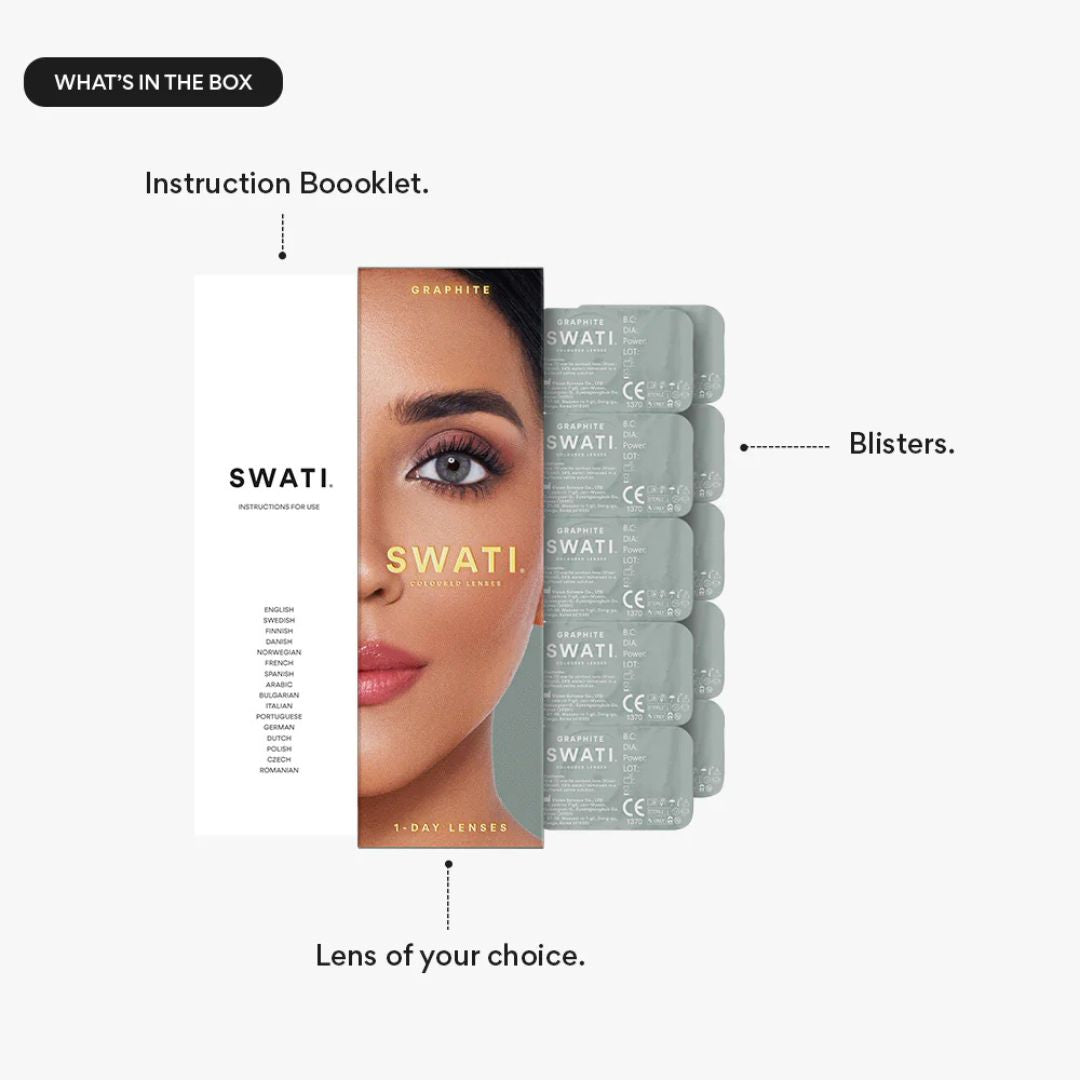 Swati Graphite grey cosmetic eye lenses for daily wear