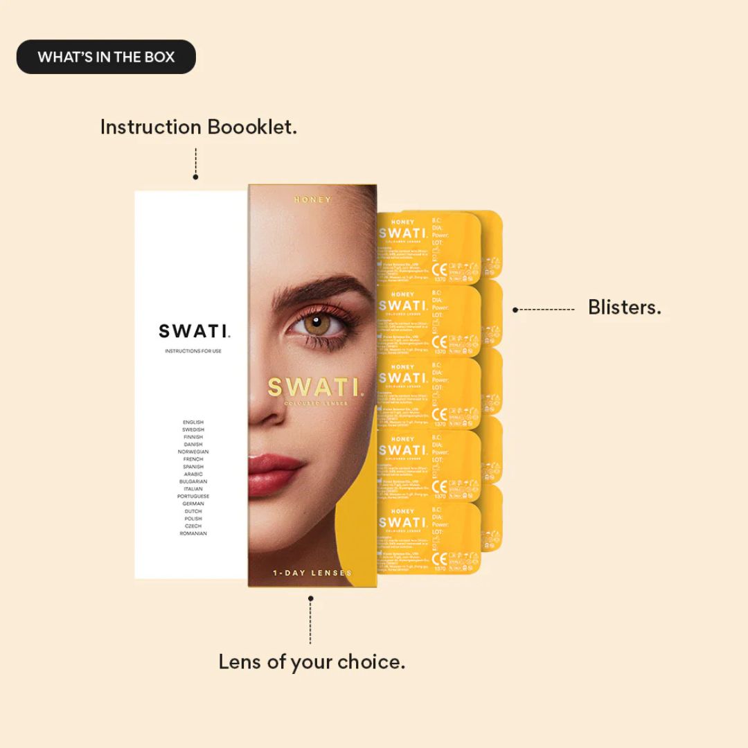 Swati Honey natural hazel brown contact lenses