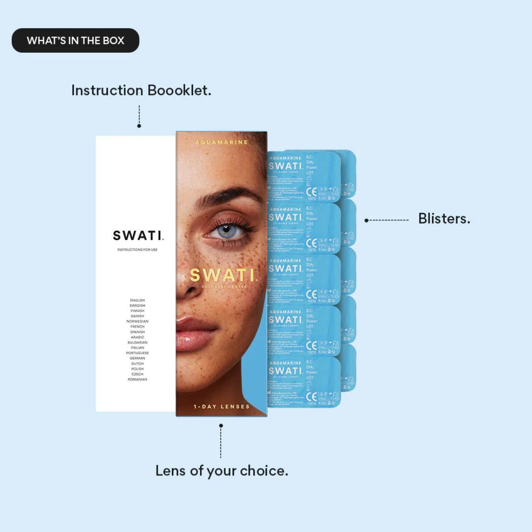 Swati Aquamarine natural blue cosmetic eye lenses