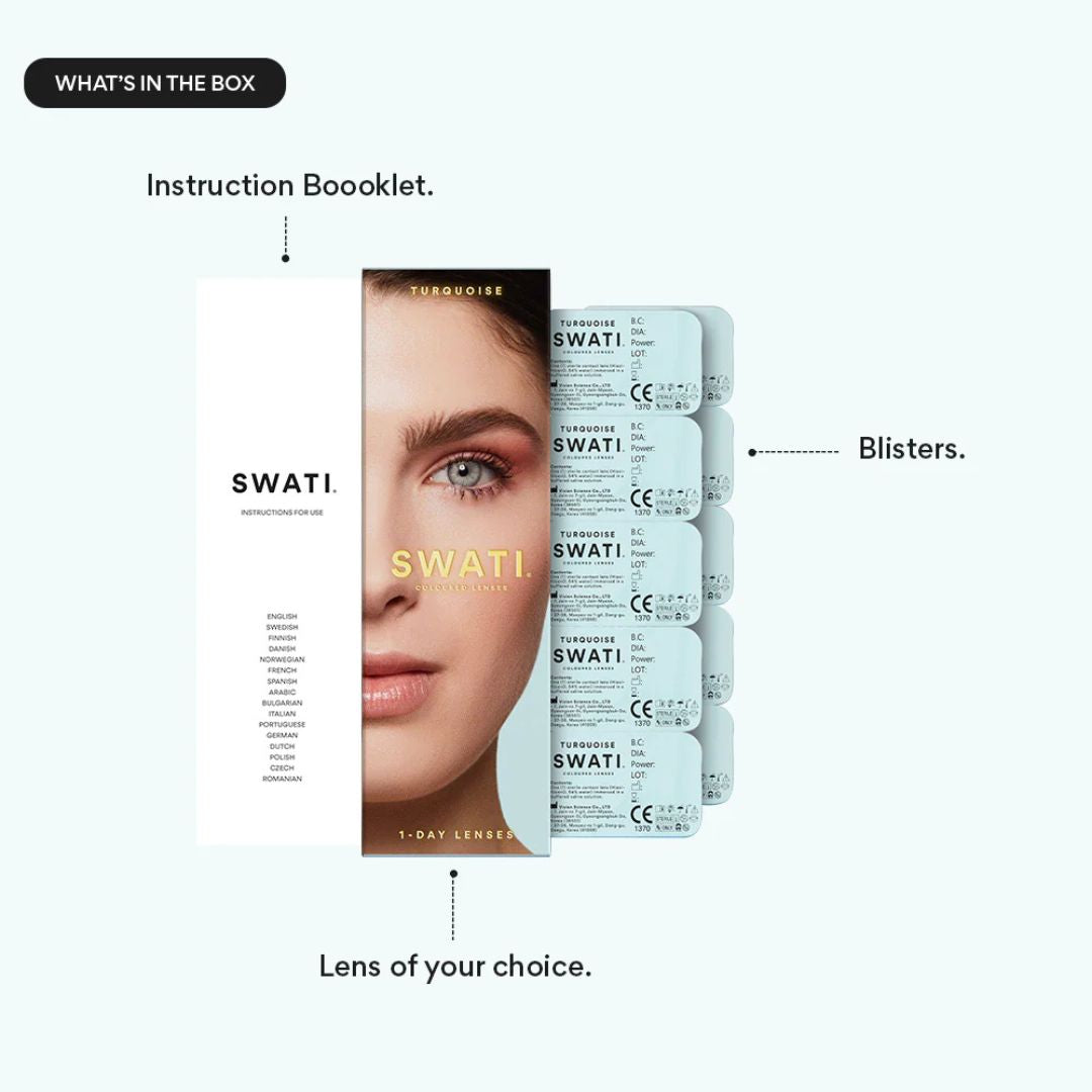 Swati Turquoise daily colored contacts 10 pack