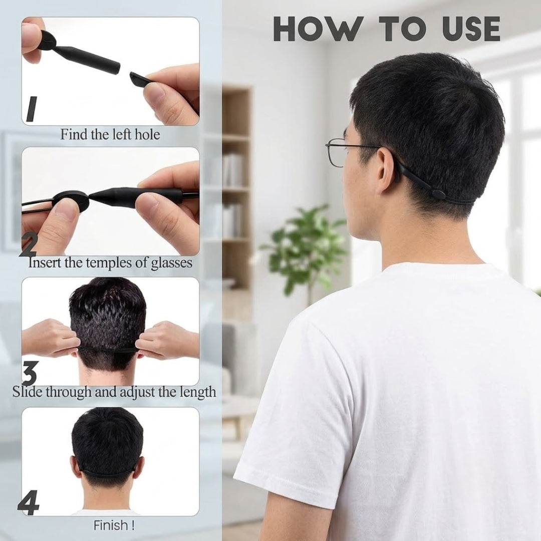 How to attach and adjust an eyeglass strap