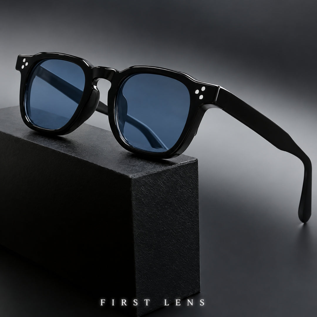 First Lens Hexa Classic Sunglasses Uv400 Black Blue - S518