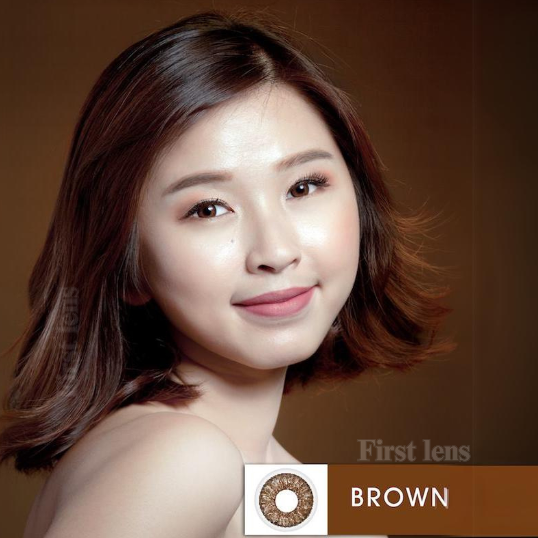 First Lens model with natural-looking Brown eye color