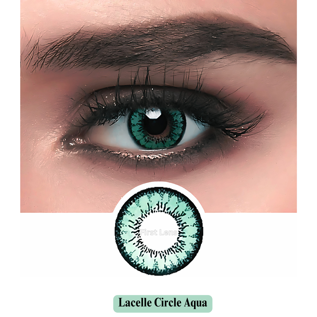 Aqua circle color contact lenses by Bausch & Lomb First Lens 