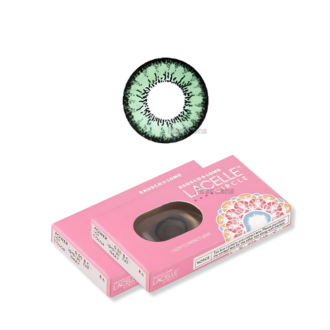 Fresh greencolored contact lenses Bausch & Lomb First Lens