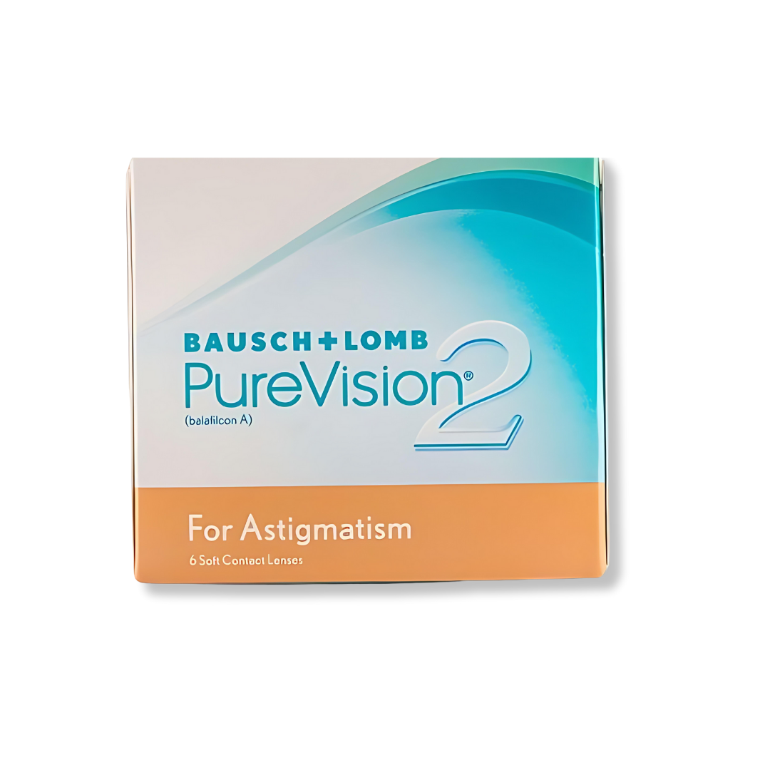 Close-up of Bausch & Lomb PureVision 2 Astigmatism contact lens from First Lens.