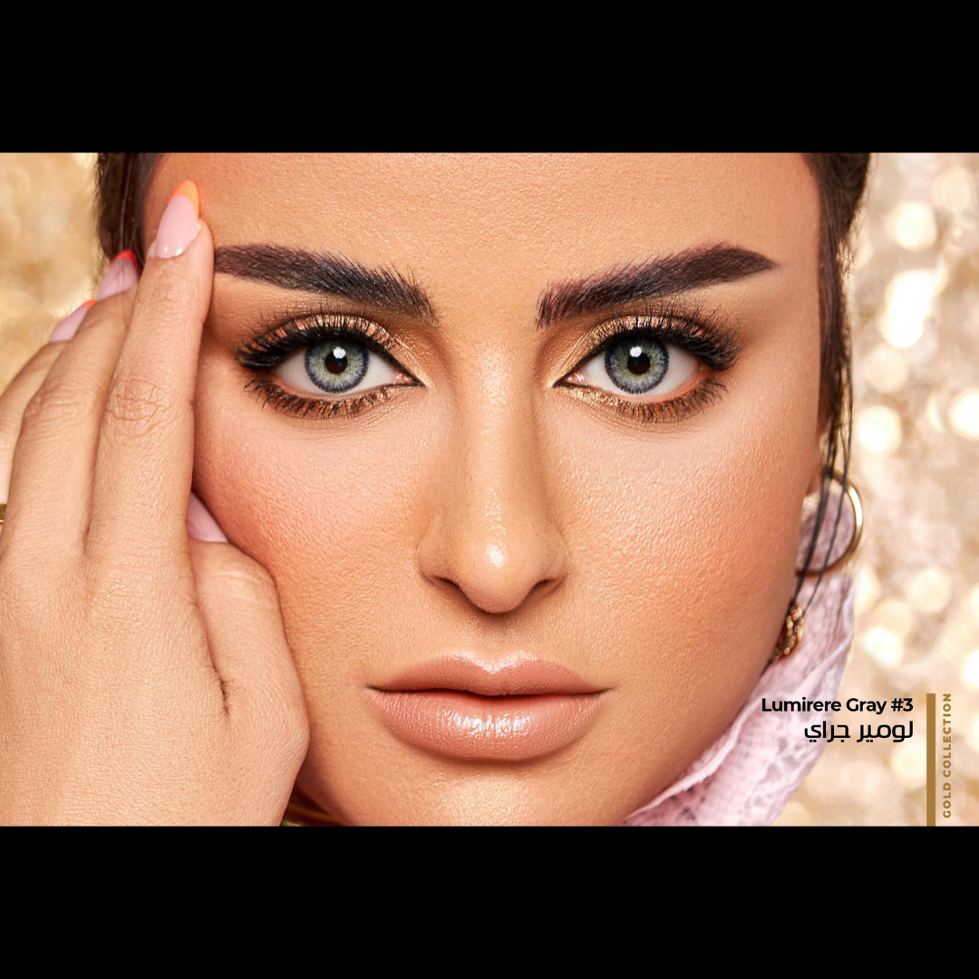 Dahab One Day Lumiere Gray Color Contacts - Sophisticated Silver Eye Lens