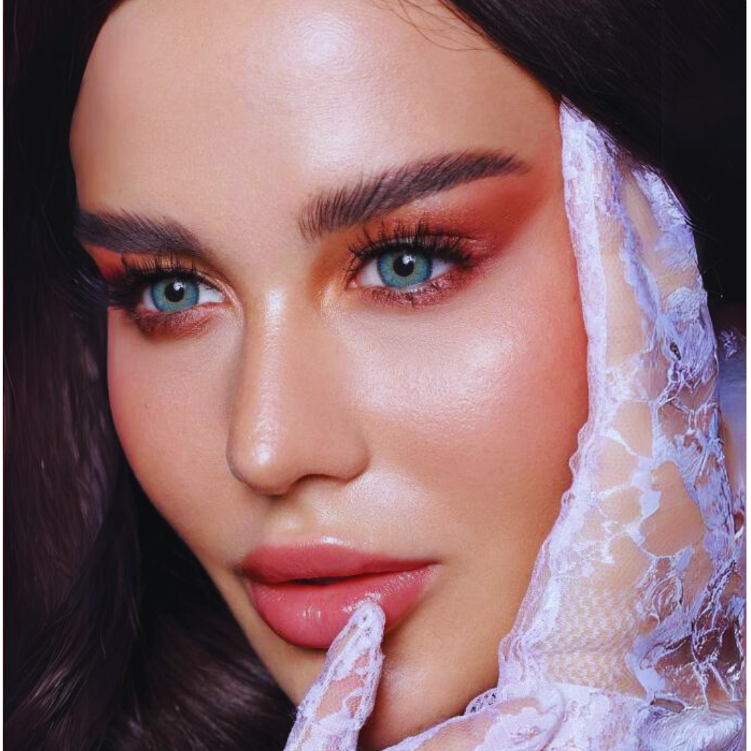Lumiere Blue Color Contact Lens by Dahab One Day - Luminous Sky Blue Hue