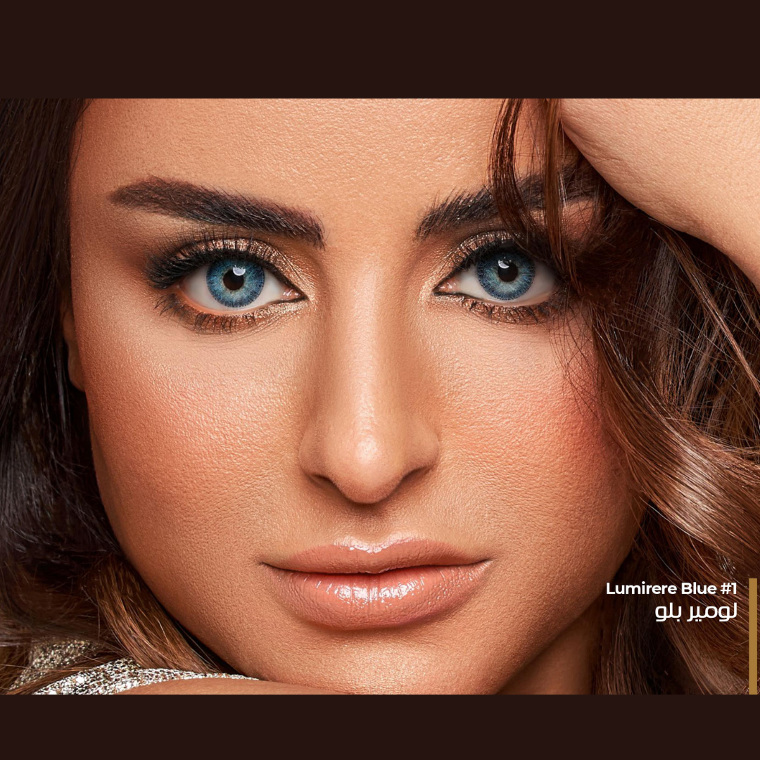 Dahab One Day Lumiere Blue Color Contacts - Captivating Cerulean Eye Lens