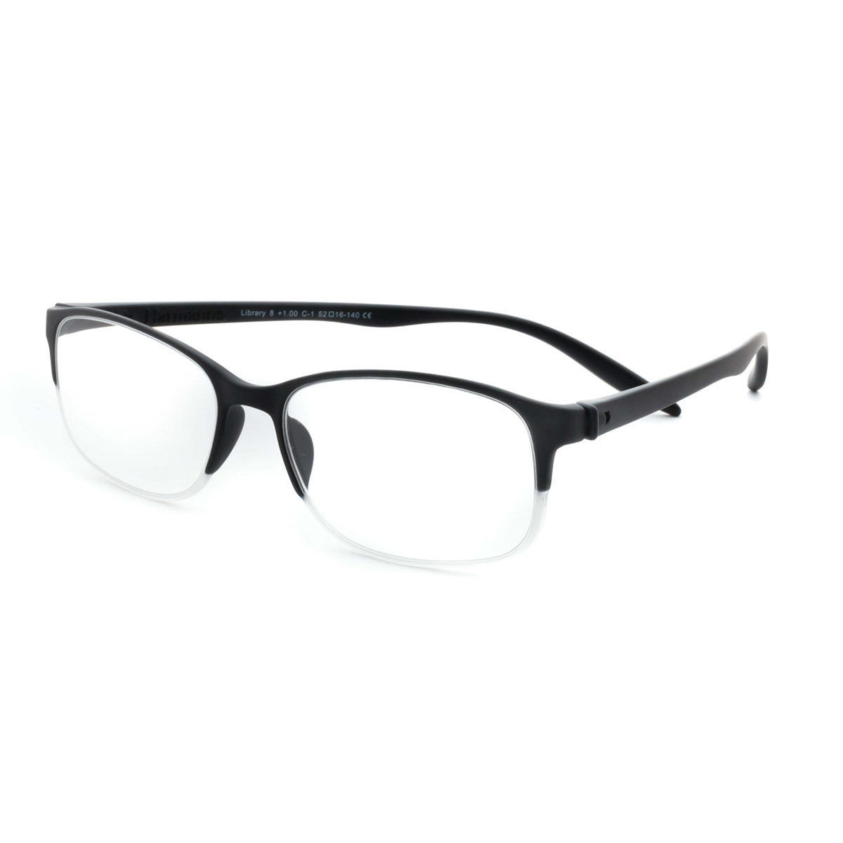 Dr. Harmann's Reading Glasses Library8 by First Lens in classic black