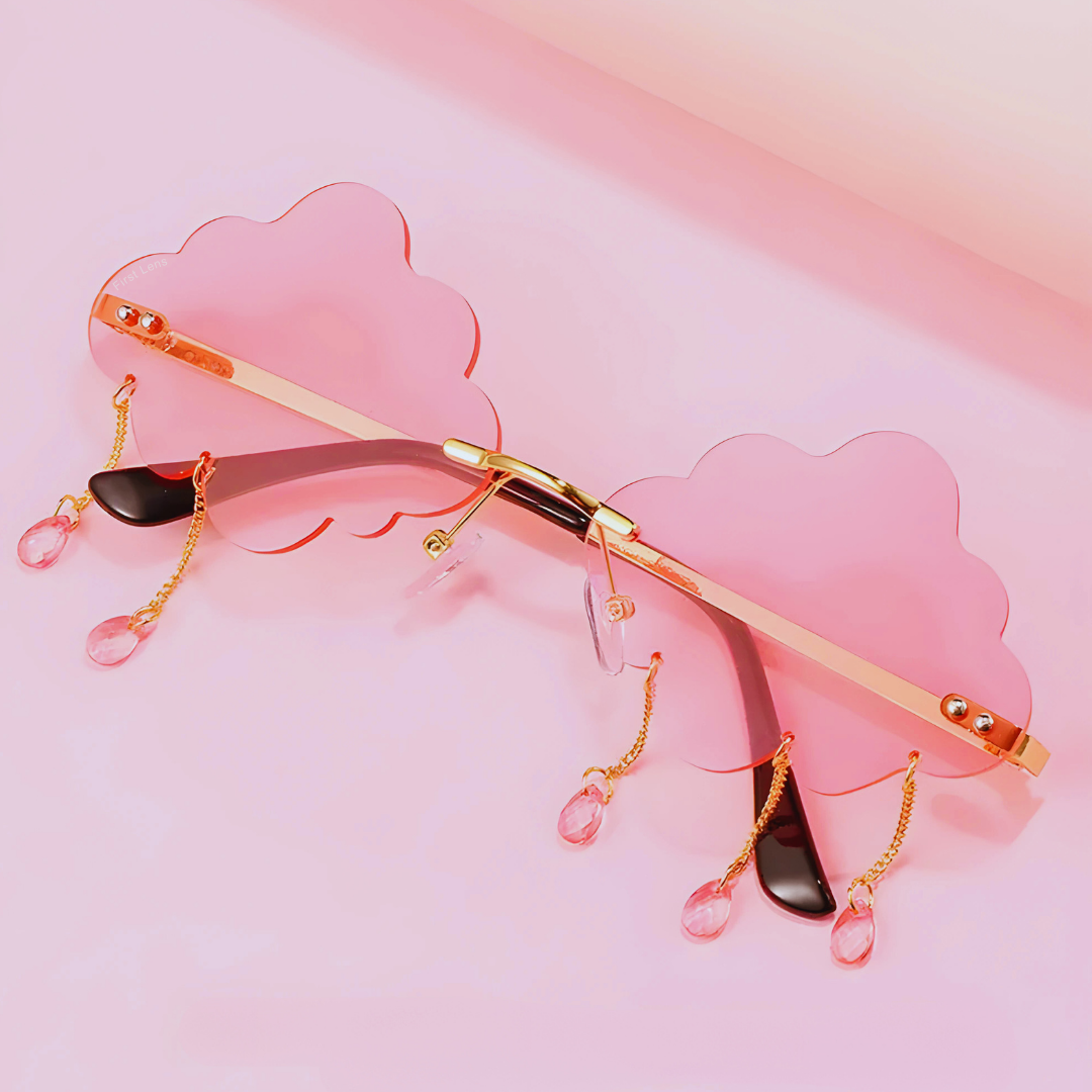 First Lens Cloud Raindrop Shape Sunglass 005 Stylish sunglasses featuring raindrop-inspired lens design.