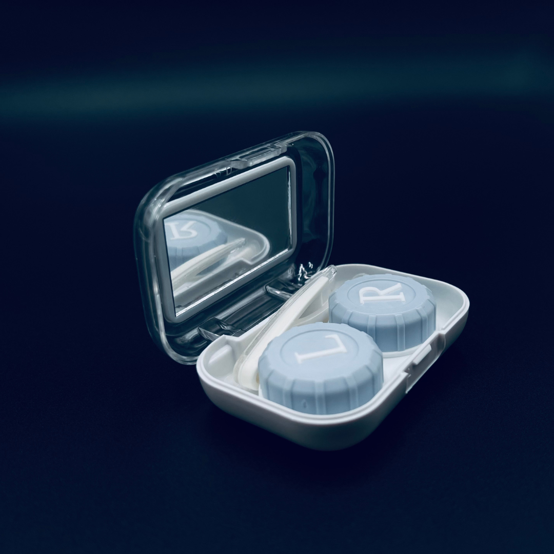 First Lens Crystal Portable Contact Lens Case with Mirror Kit