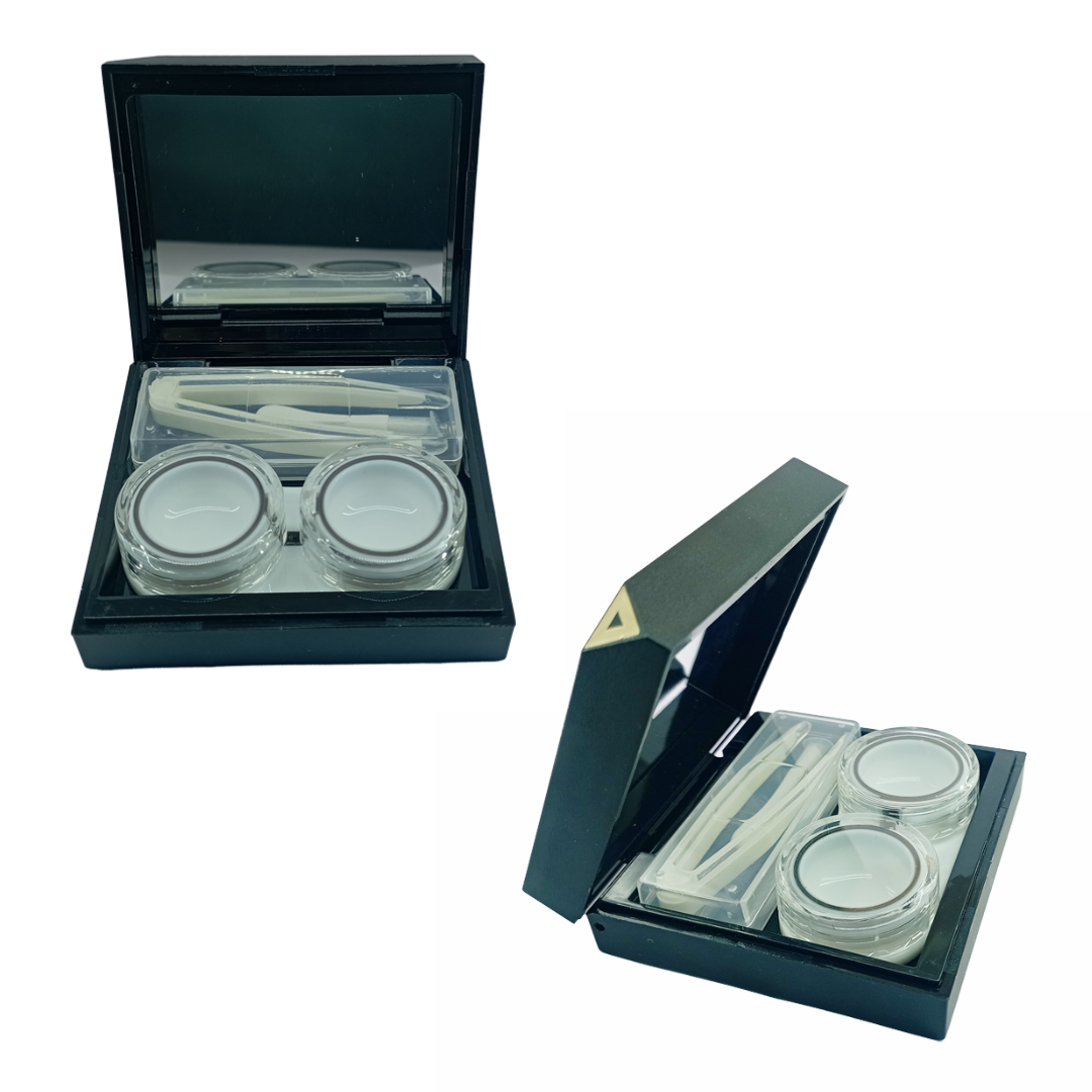Modern Square Contact Lens Case with Mirror by First Lens