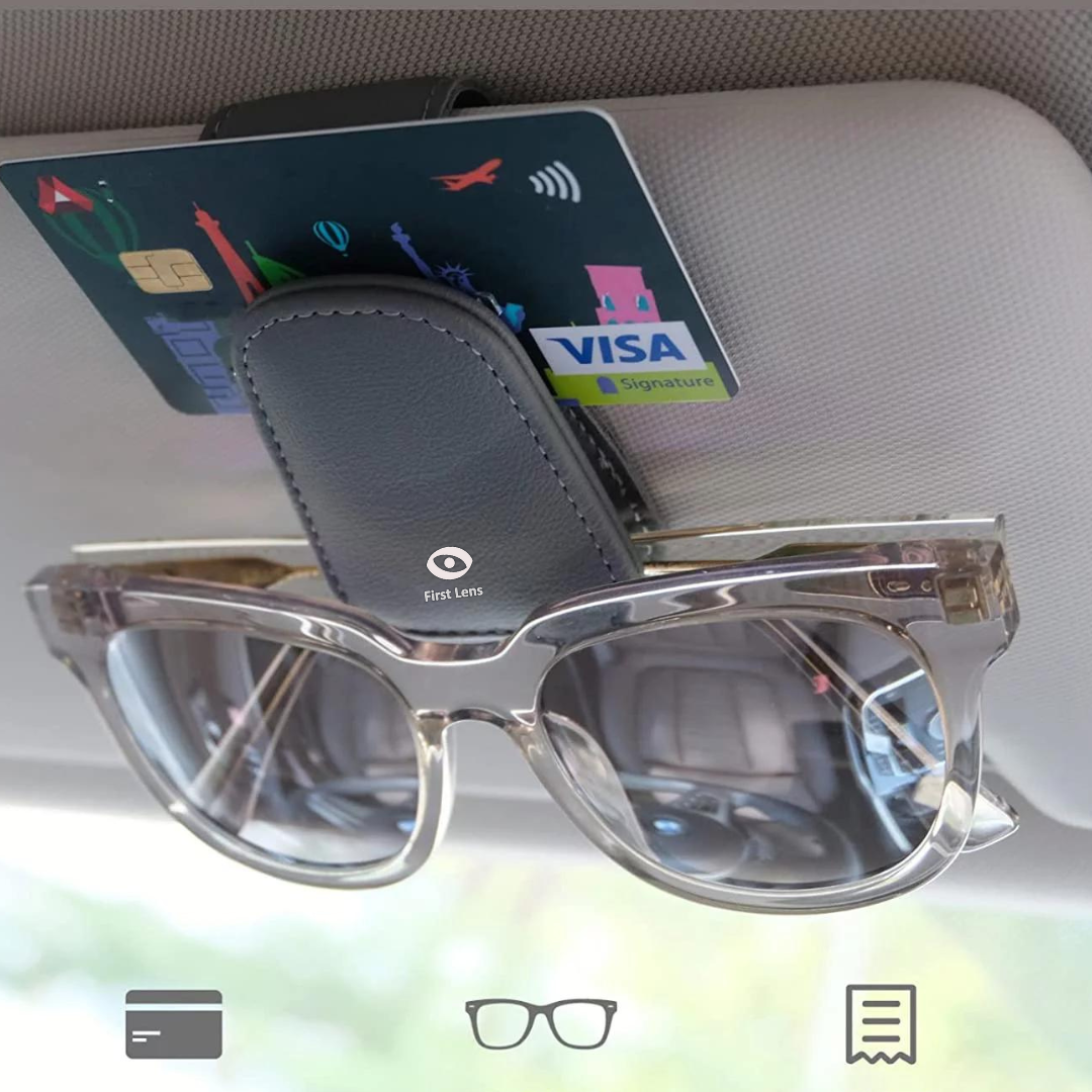 2 Sunglass Visor Clip Sunglasses Eyeglass Holder Car Auto Reading Glas —  AllTopBargains