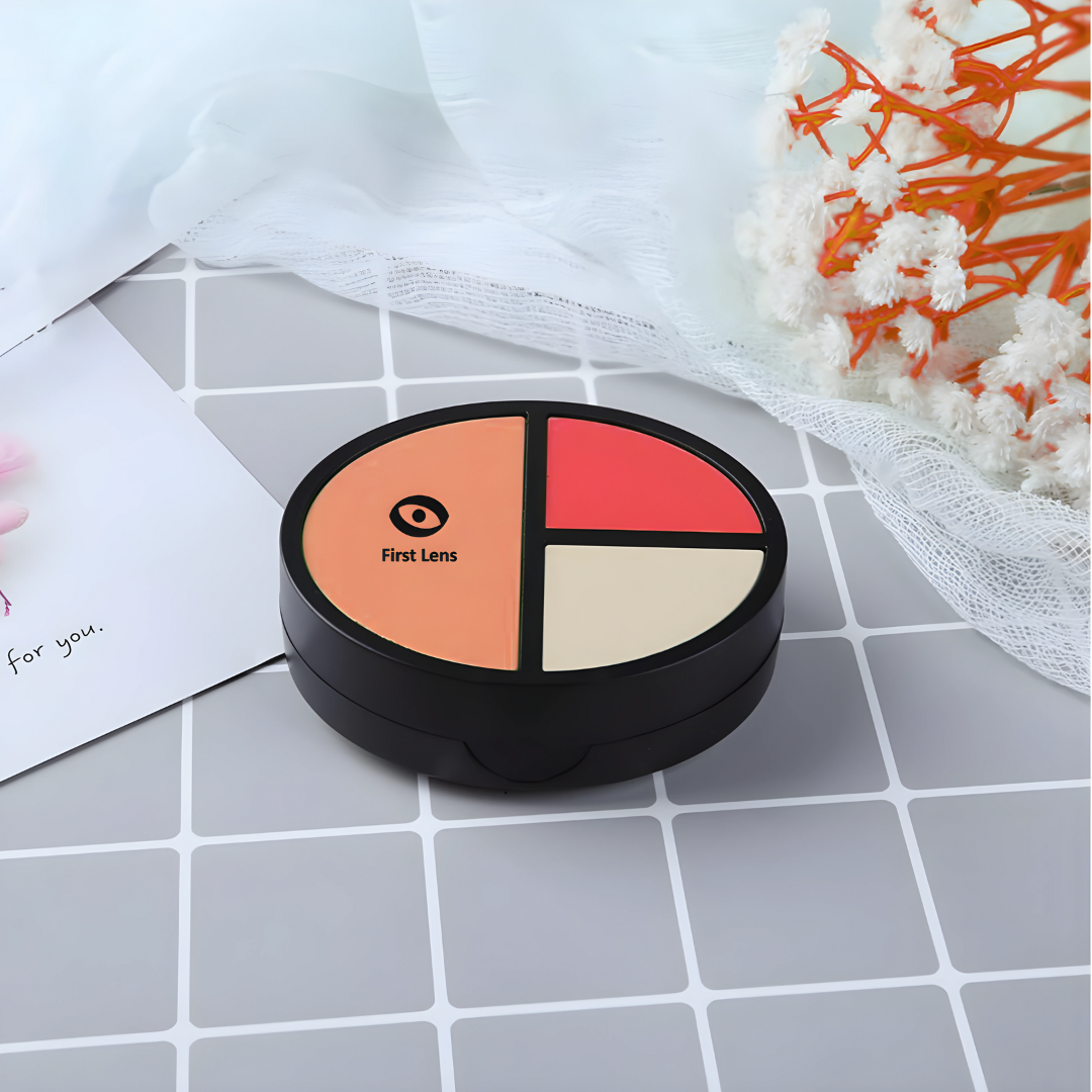 Sleek oval-shaped contact lens holder with a convenient mirror inside.