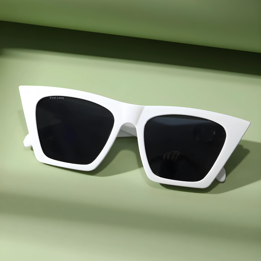 First Lens square frame Sunglasseses with translucent frames