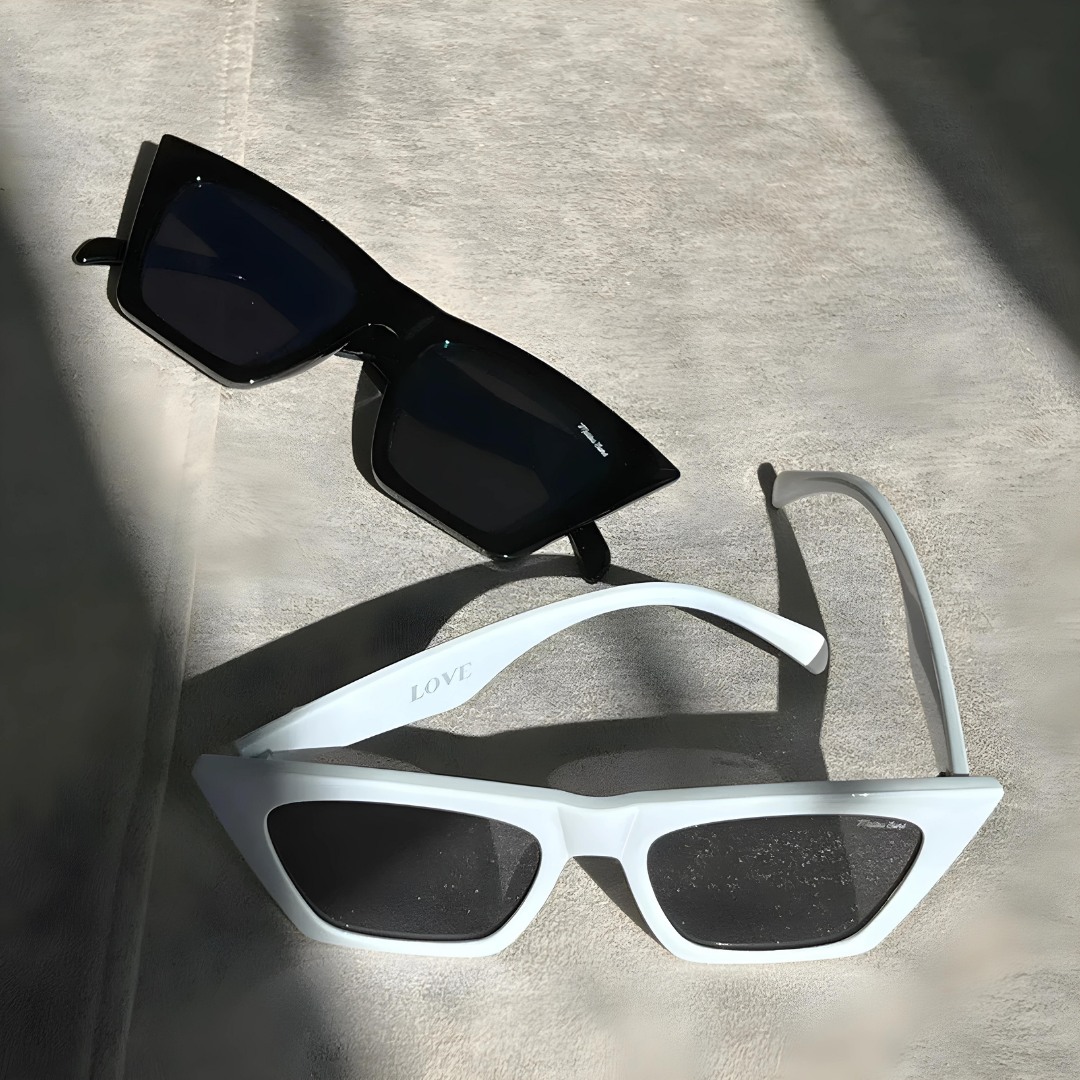 Square Frame Sunglasseses in Jet Black