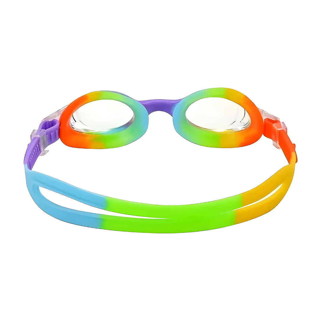 Vibrant blue swim goggles from First Lens with anti-fog lenses for young swimmers.