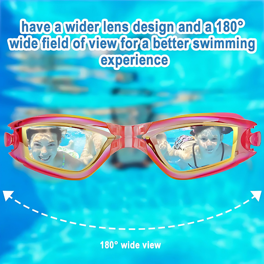 Swimming goggles for children with impact-resistant lenses from First Lens.