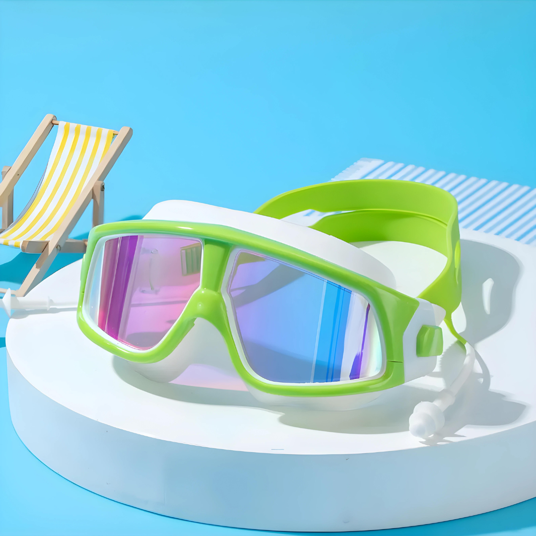 Kids' swimming goggles featuring UV protection for outdoor use by First Lens.