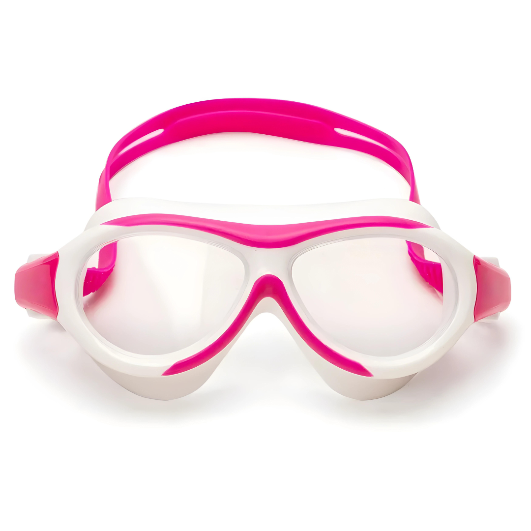 The First Lens K005 goggles displayed on a shelf, highlighting their attractive packaging.