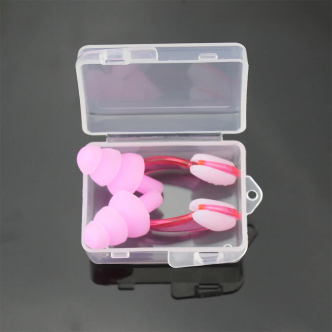 Pack of 1 swimming nose clip and ear plugs set by First Lens.