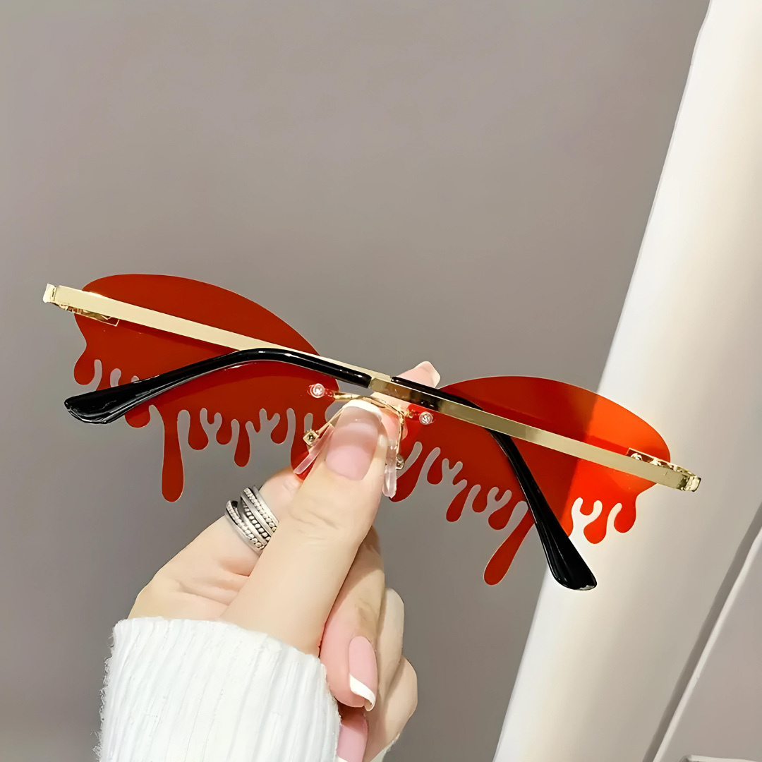 Fashionable First Lens sunglasses with a teardrop lens shape.