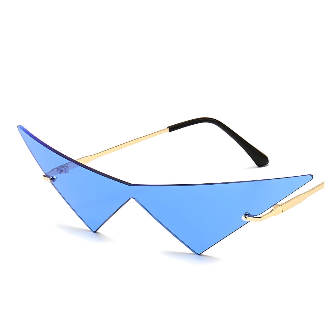 First Lens Statement sunglasses with oversized, angular design.