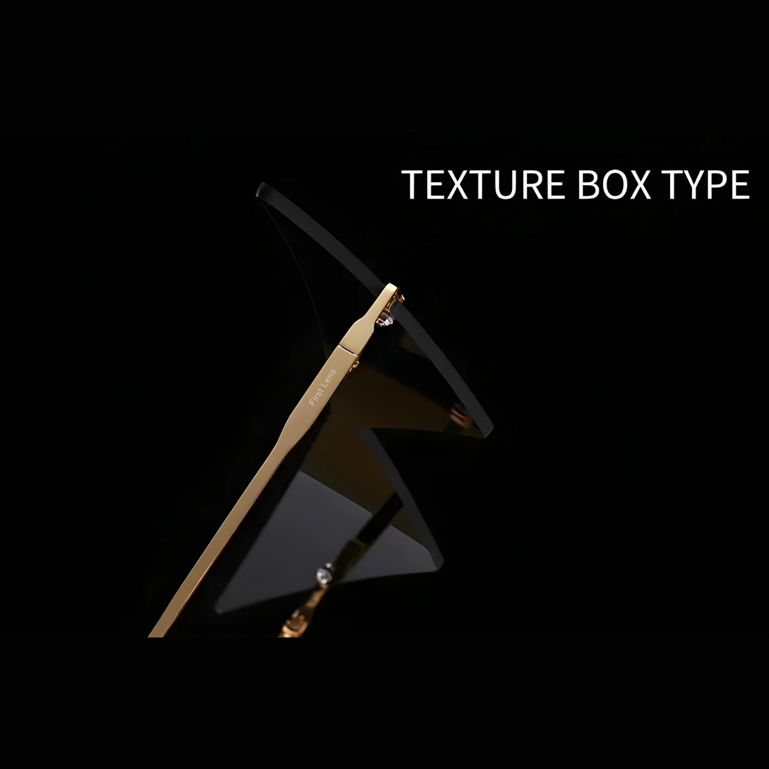 First Lens Trendy shades boasting a unique triangular silhouette.