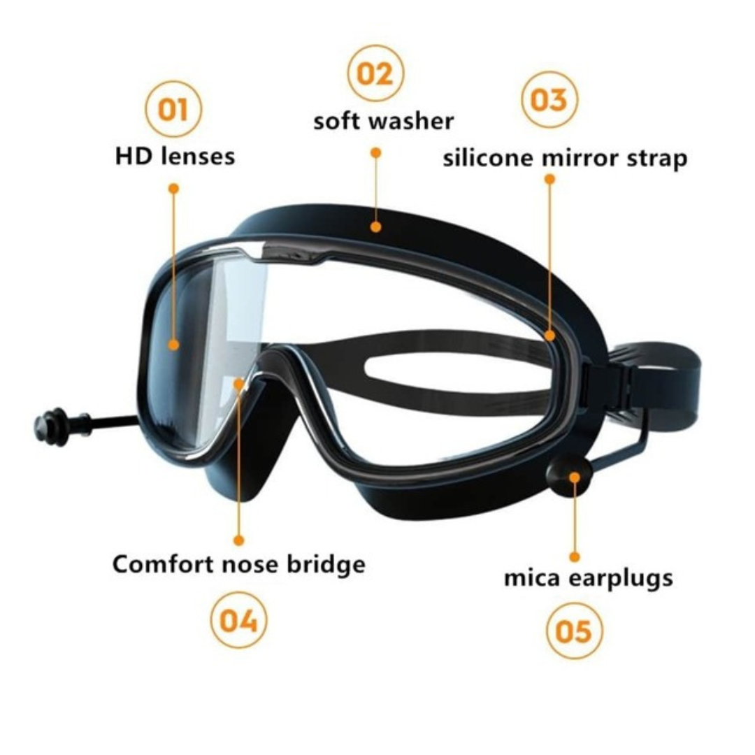 Swim goggles designed for clear underwater vision by First Lens.
