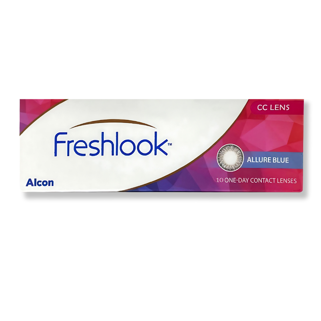 First Lens presents FRESHLOOK CC Allure Color One Day lenses in captivating Sapphire Blue.