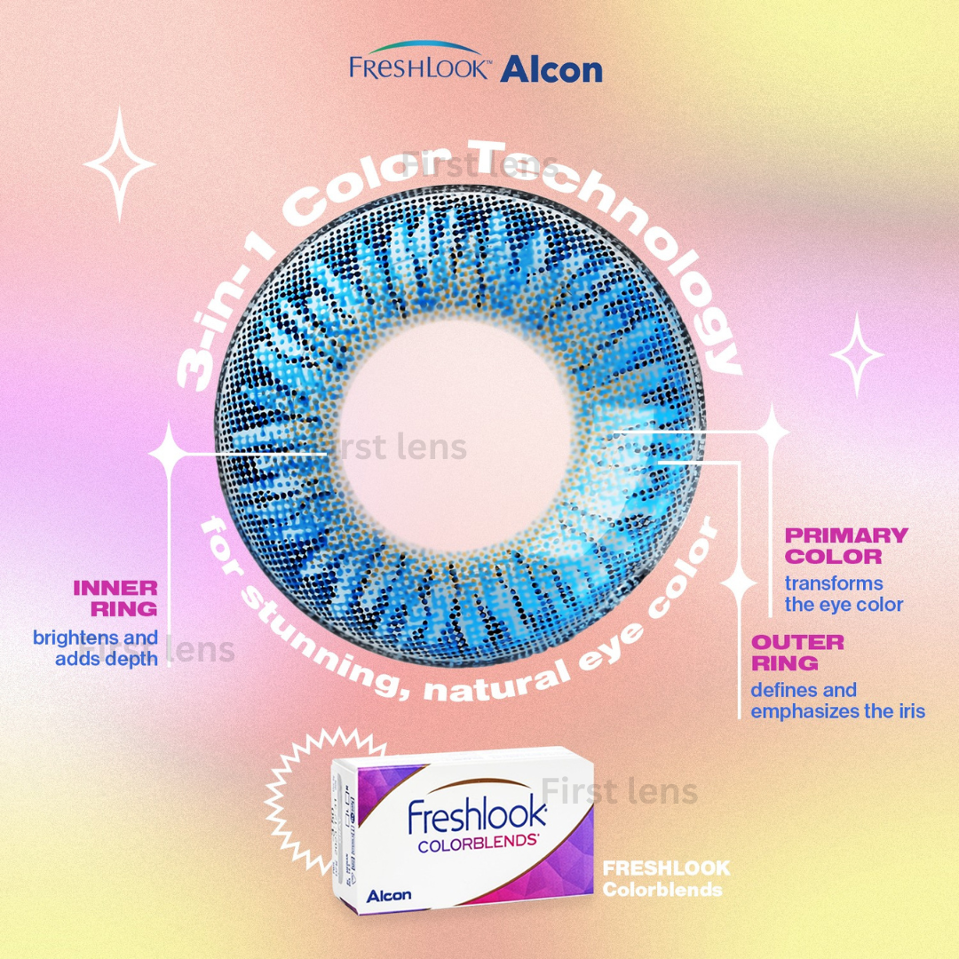 Alcon Freshlook Colorblends Turquoise Color Lenses (2 Lens per Box)