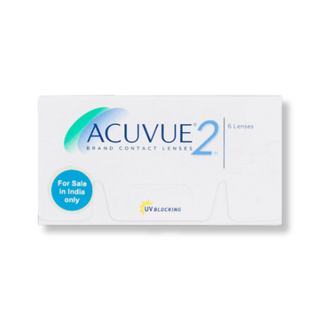 First Lens: Close-up of Johnson & Johnson Acuvue2 lenses