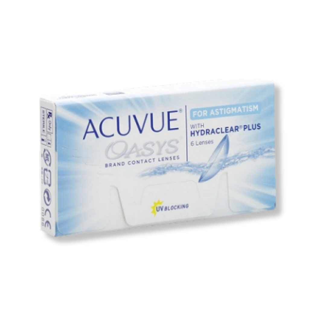 First Lens: Packaging of Acuvue Oasys for Astigmatism lenses
