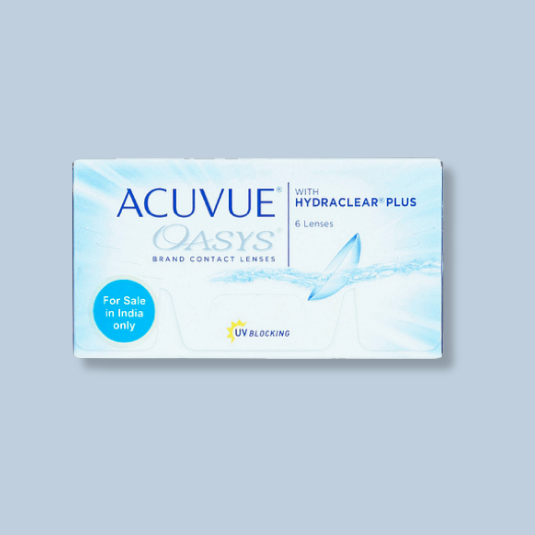 First Lens: Model showcasing Johnson & Johnson Acuvue Oasys Hydraclear Plus contact lenses