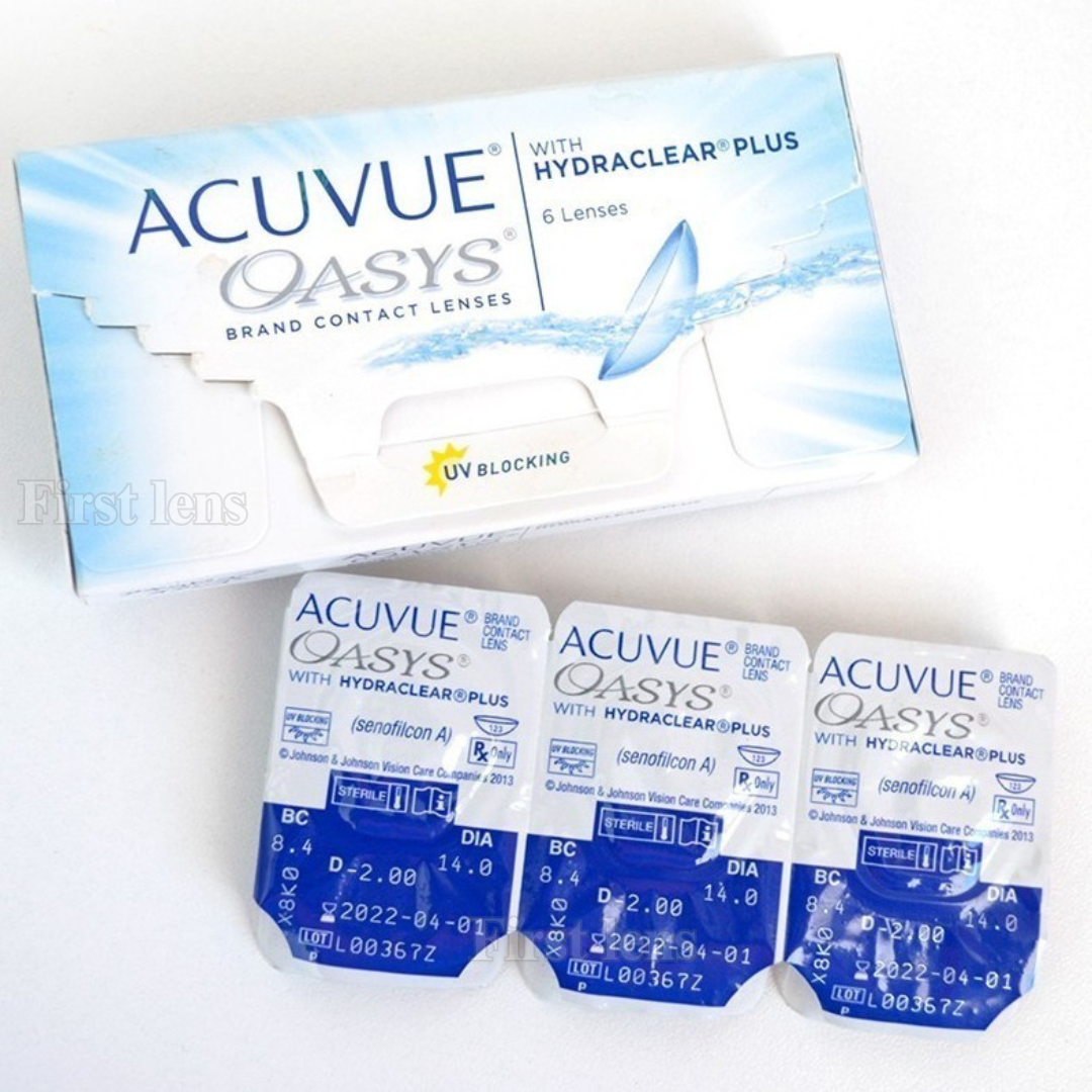 First Lens: Illustration of Johnson & Johnson Acuvue Oasys Hydraclear Plus lenses by First Lens