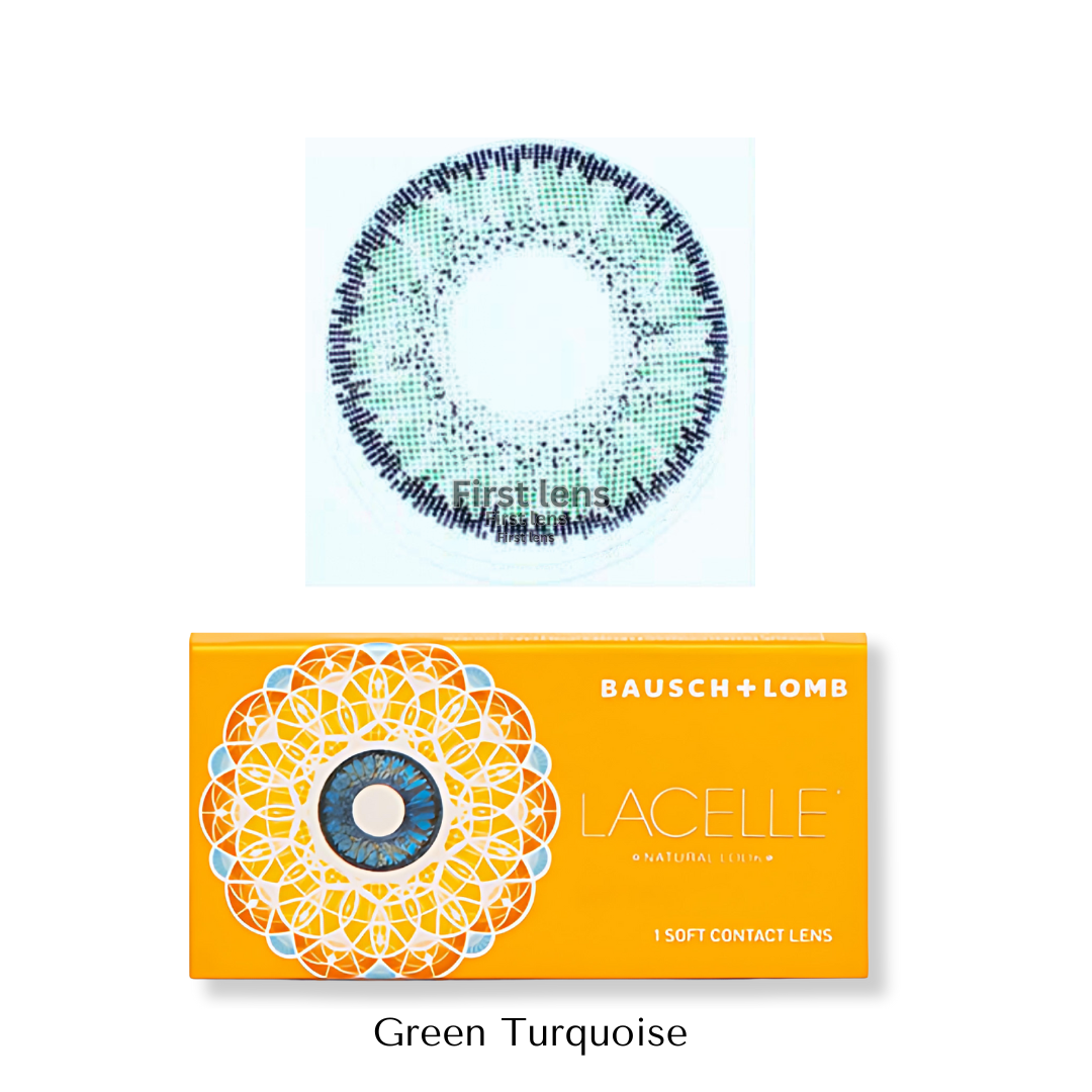 First Lens Green Turquoise Color Contact Lens  Front View