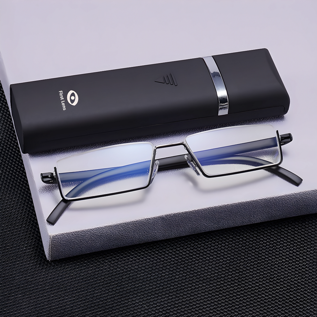 First Lens LUMENEX Blue-Light Reading Glasses with Flip Case